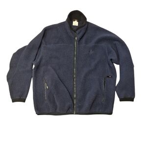 Vintage REI Navy Blue Polartec Fleece Full Zip Sweater Jacket L